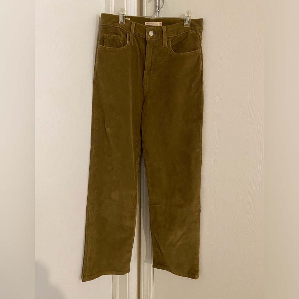 RIBCAGE STRAIGHT ANKLE CORDUROY WOMEN'S PANTS - Picture 4 of 6